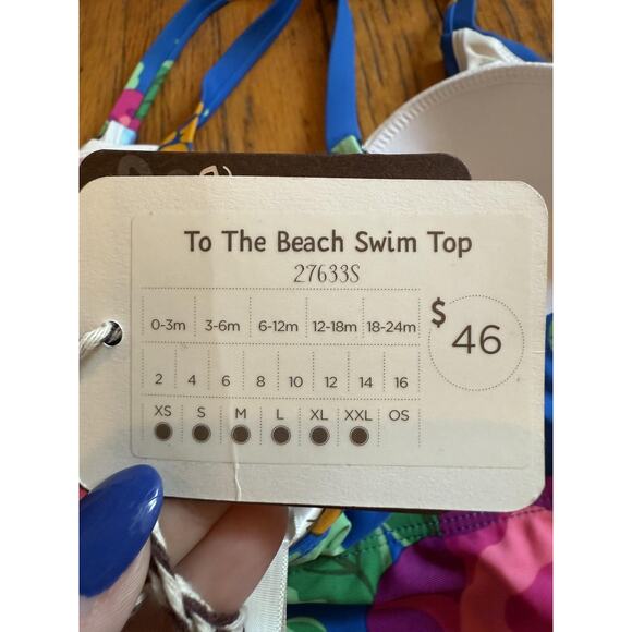 Matilda Jane Tankini Swim Top Womens Medium Blue Floral To The Beach 27633S - Picture 3 of 5